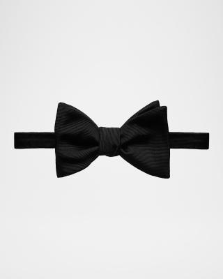 BLACK SILK READY TIED BOW TIE