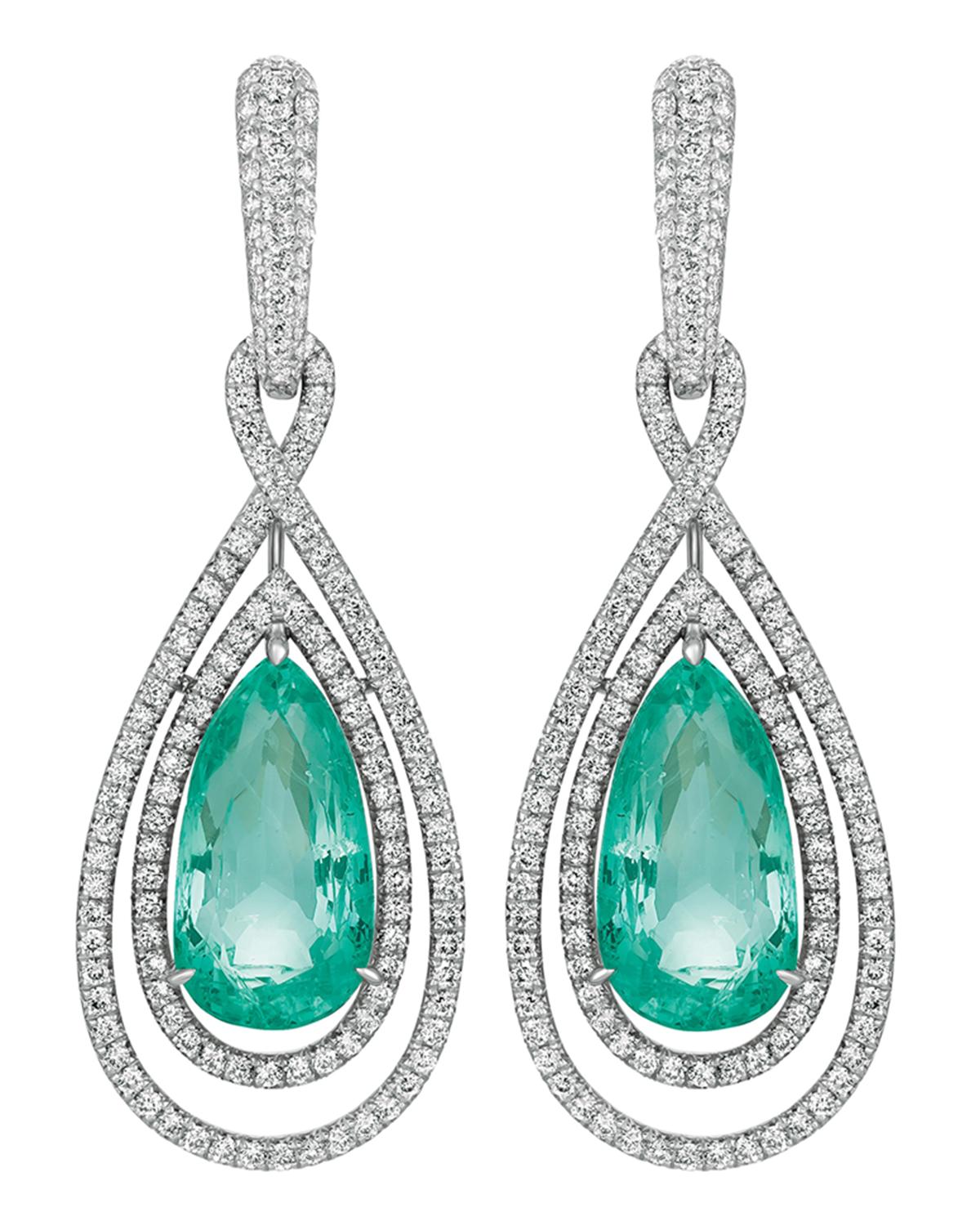 Nikos Koulis Spectrum 18k White Gold Diamond Post Earrings | Neiman Marcus