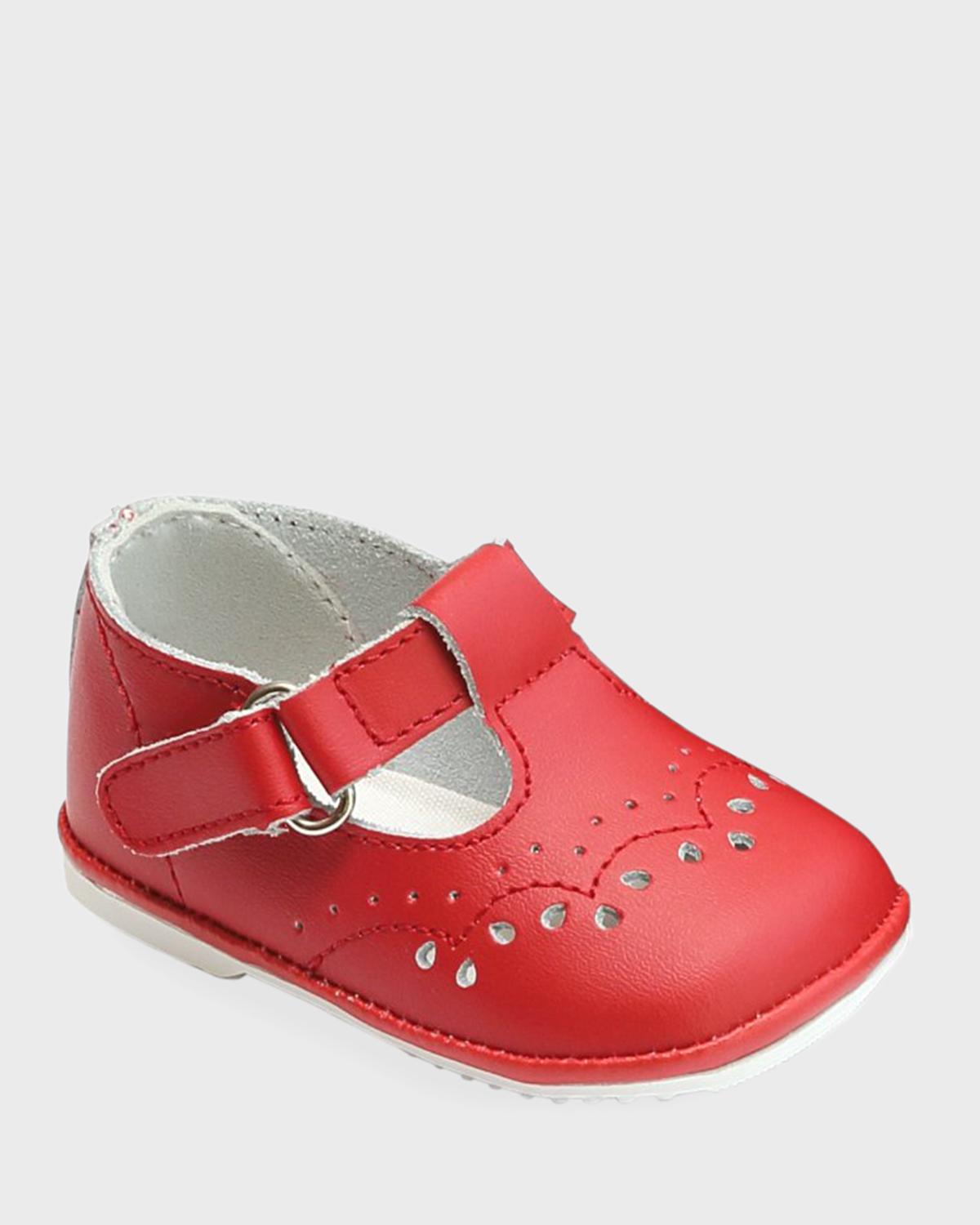 L'Amour Shoes Girl's Cara Scalloped Metallic Leather Mary Jane, Baby ...