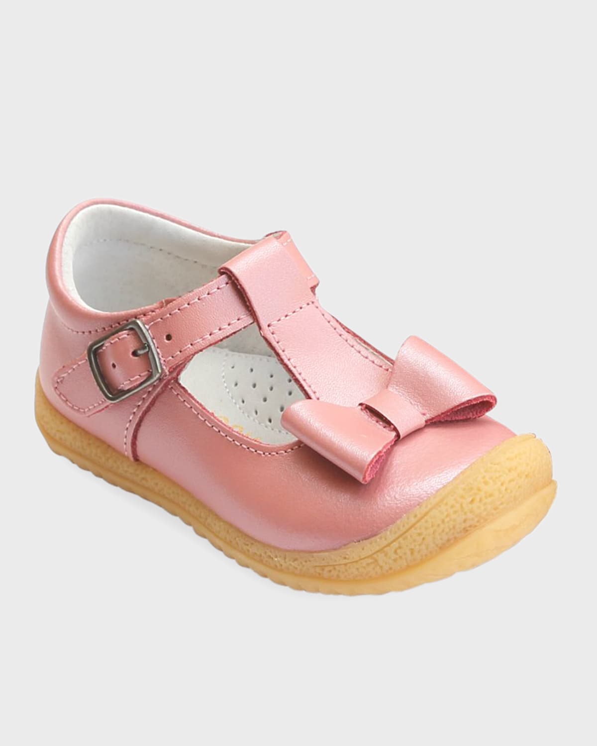 L'Amour Shoes Joy Leather Cutout TStrap Mary Jane, Baby/Toddler/Kids