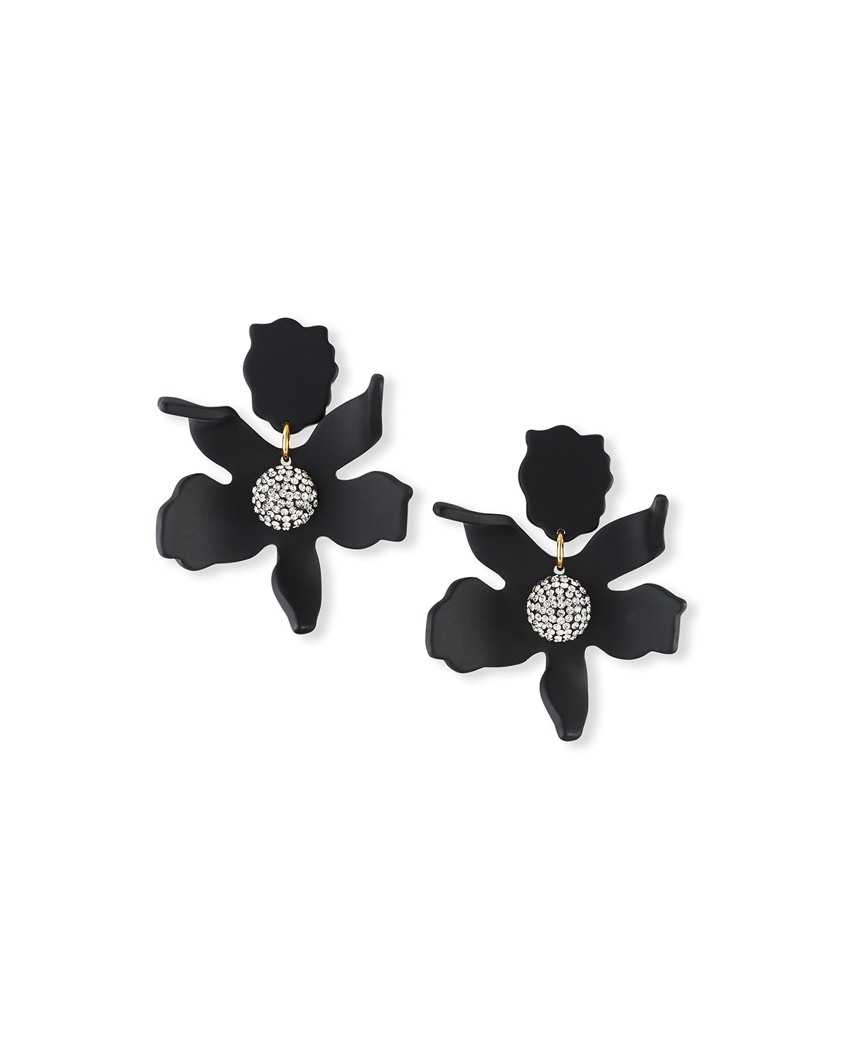 Lele Sadoughi Gold Metal Small Paper Lily Earrings