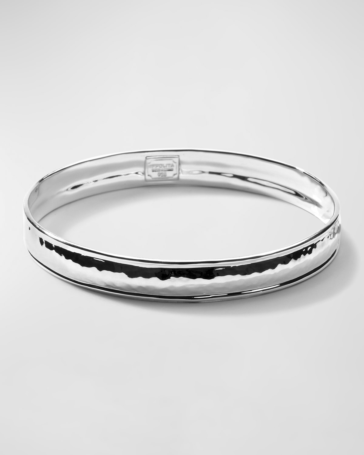 Ippolita Thin Hinged Bangle In Sterling Silver With Diamonds Neiman Marcus 0464