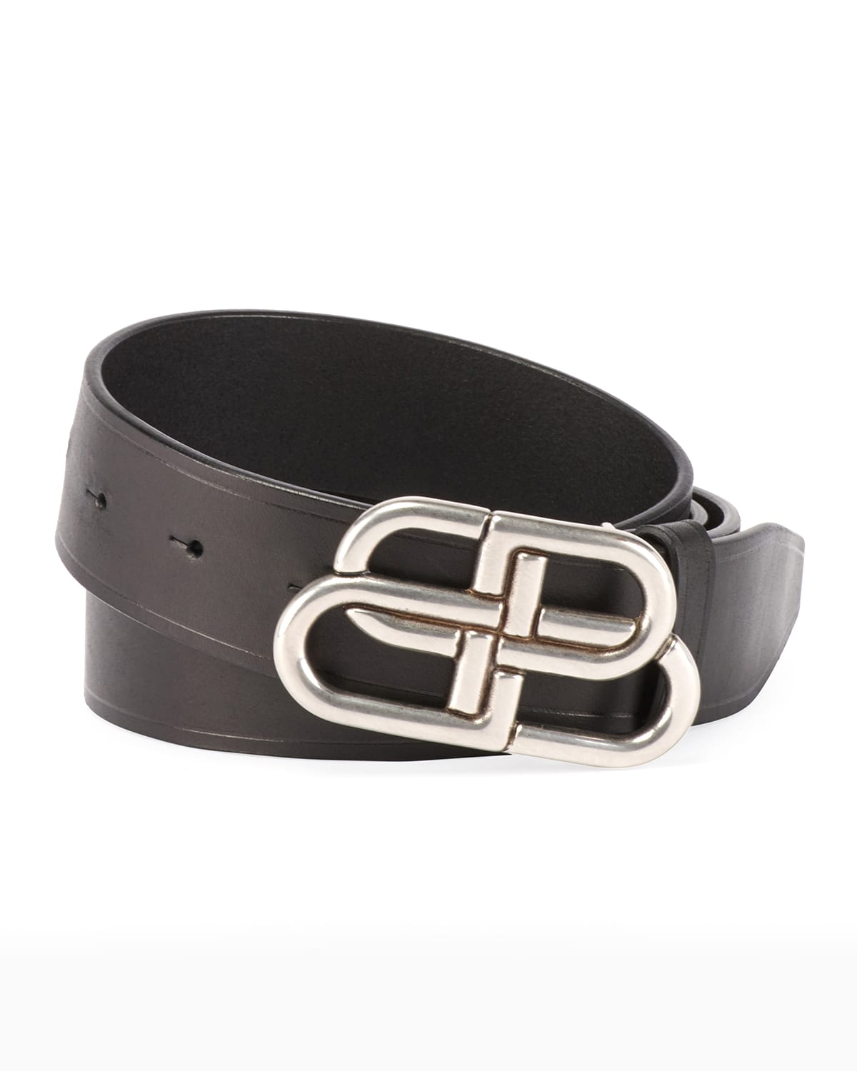 Moschino Men's Leather Logo Belt Neiman Marcus