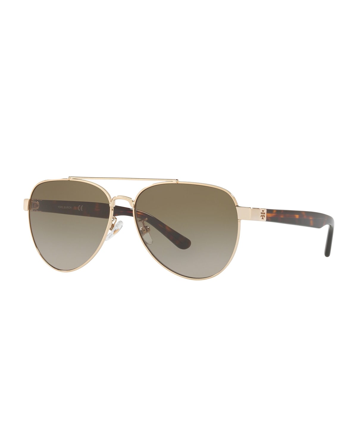 Tory Burch Polarized Metal Aviator Sunglasses | Neiman Marcus