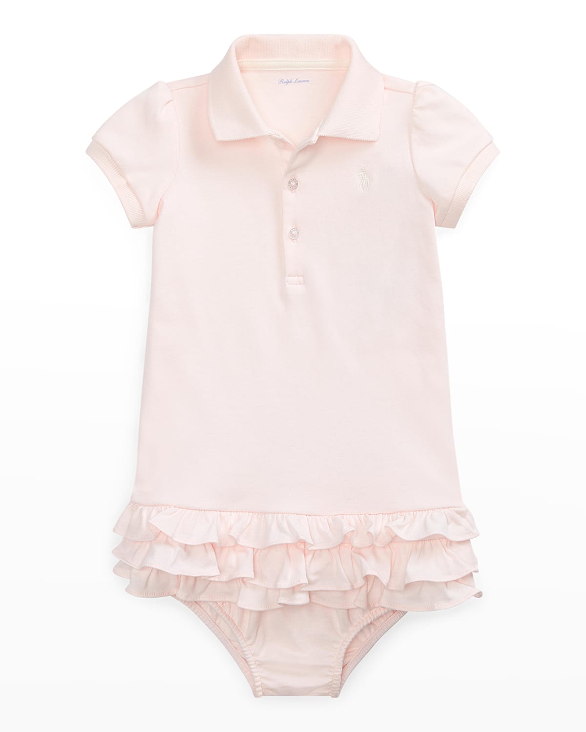 Ralph Lauren Childrenswear Logo Embroidery Ruffle Hem Polo Dress With ...