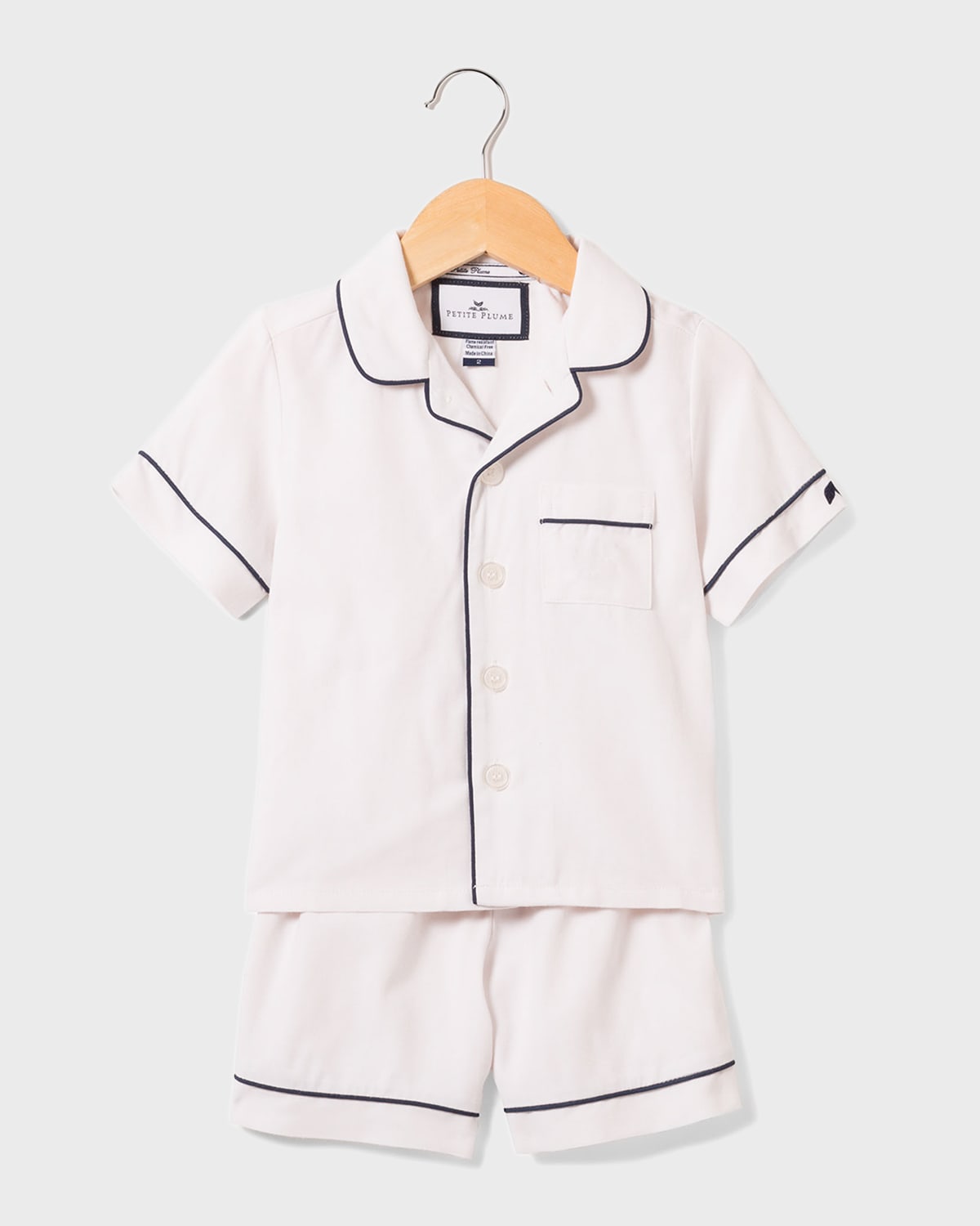 Petite Plume Kid's Classic FloralPrint Pajama Set w/ Contrast Piping