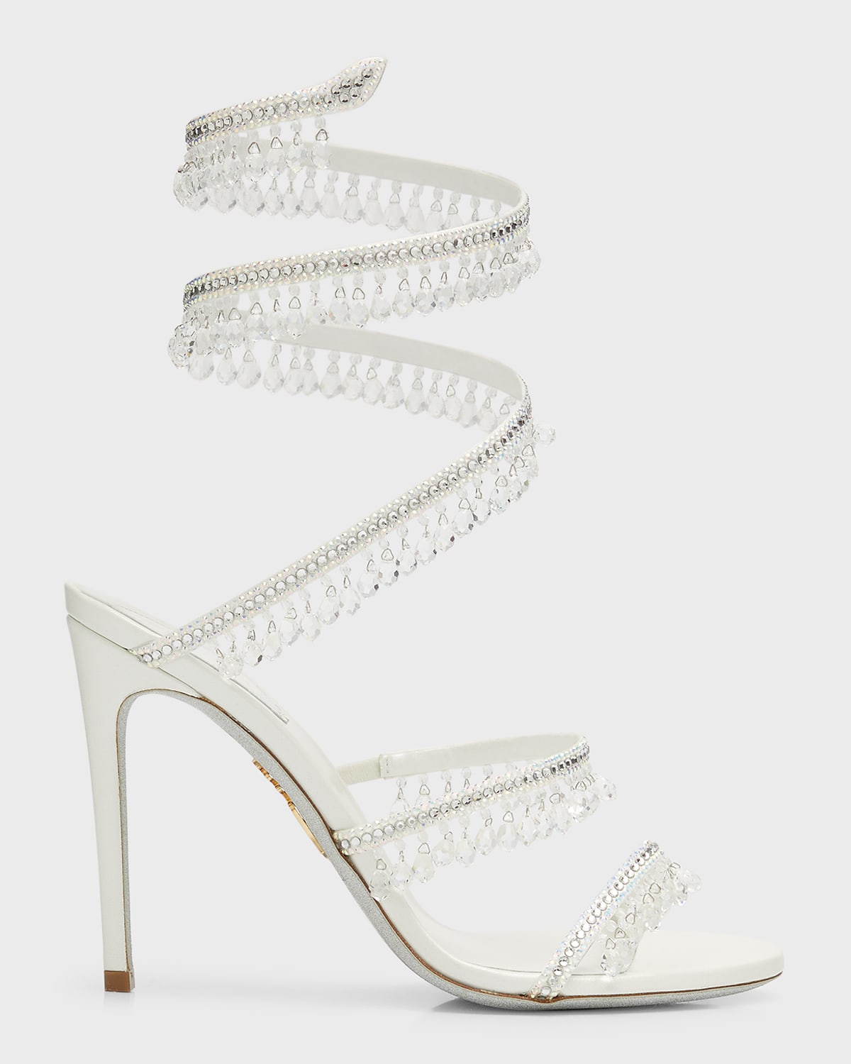 Rene Caovilla Chandelier Beaded AnkleWrap Sandals Neiman Marcus