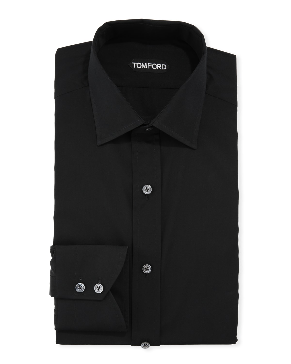 TOM FORD Men's Solid Point Collar Dress Shirt | Neiman Marcus