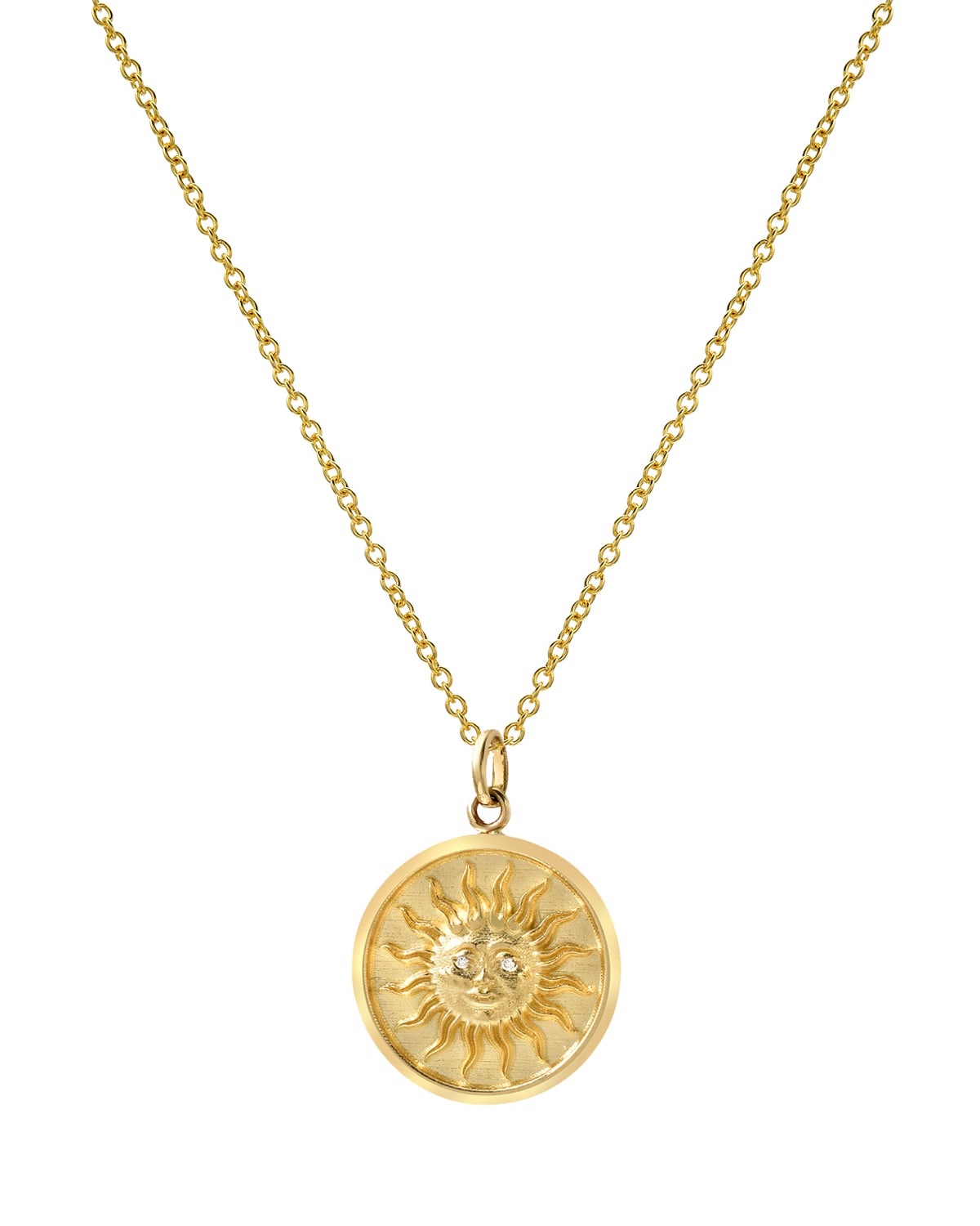 Zoe Lev Jewelry 14k Gold Diamond Moon Medallion Necklace | Neiman Marcus