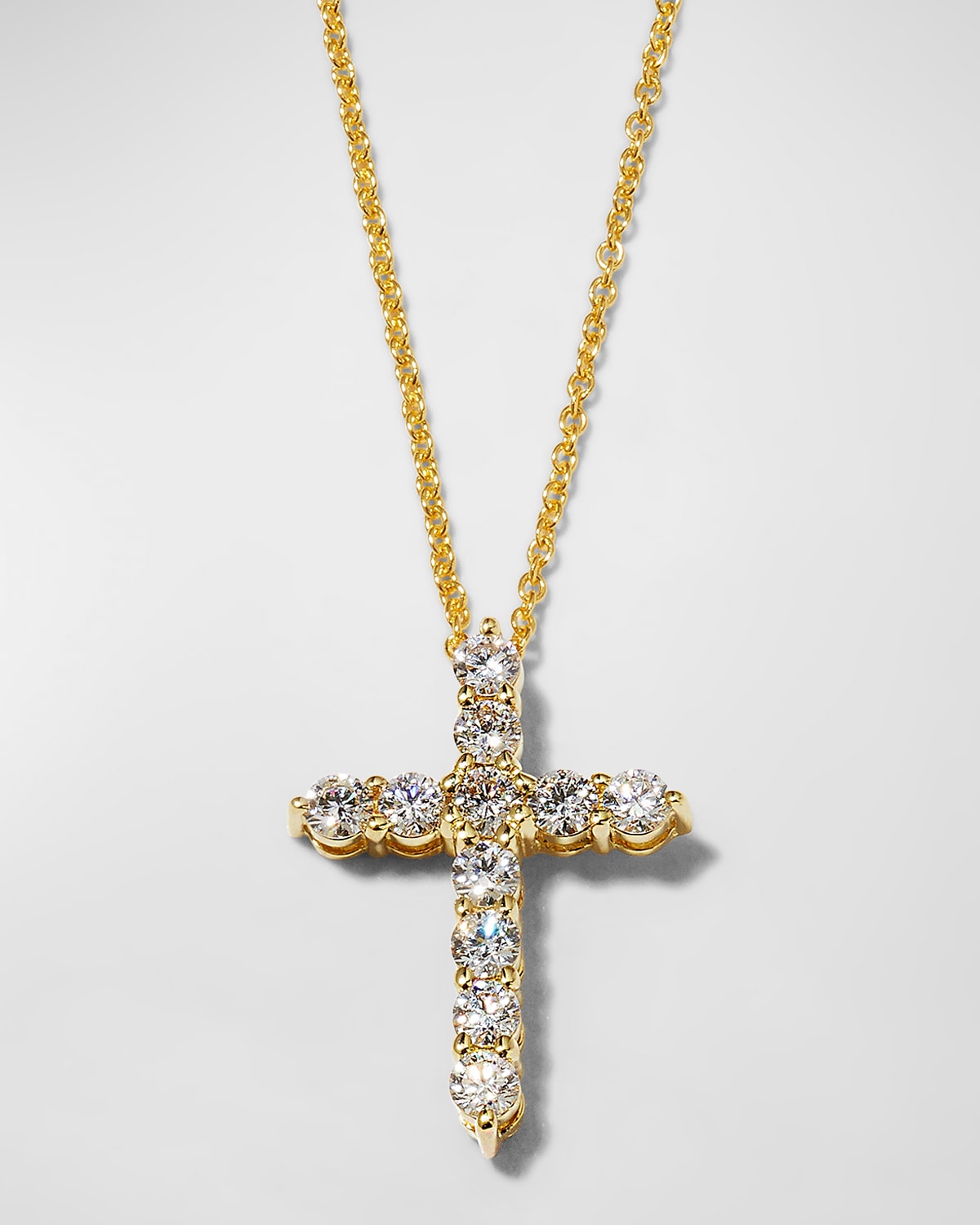 Roberto Coin 18k Small Diamond Cross Necklace | Neiman Marcus