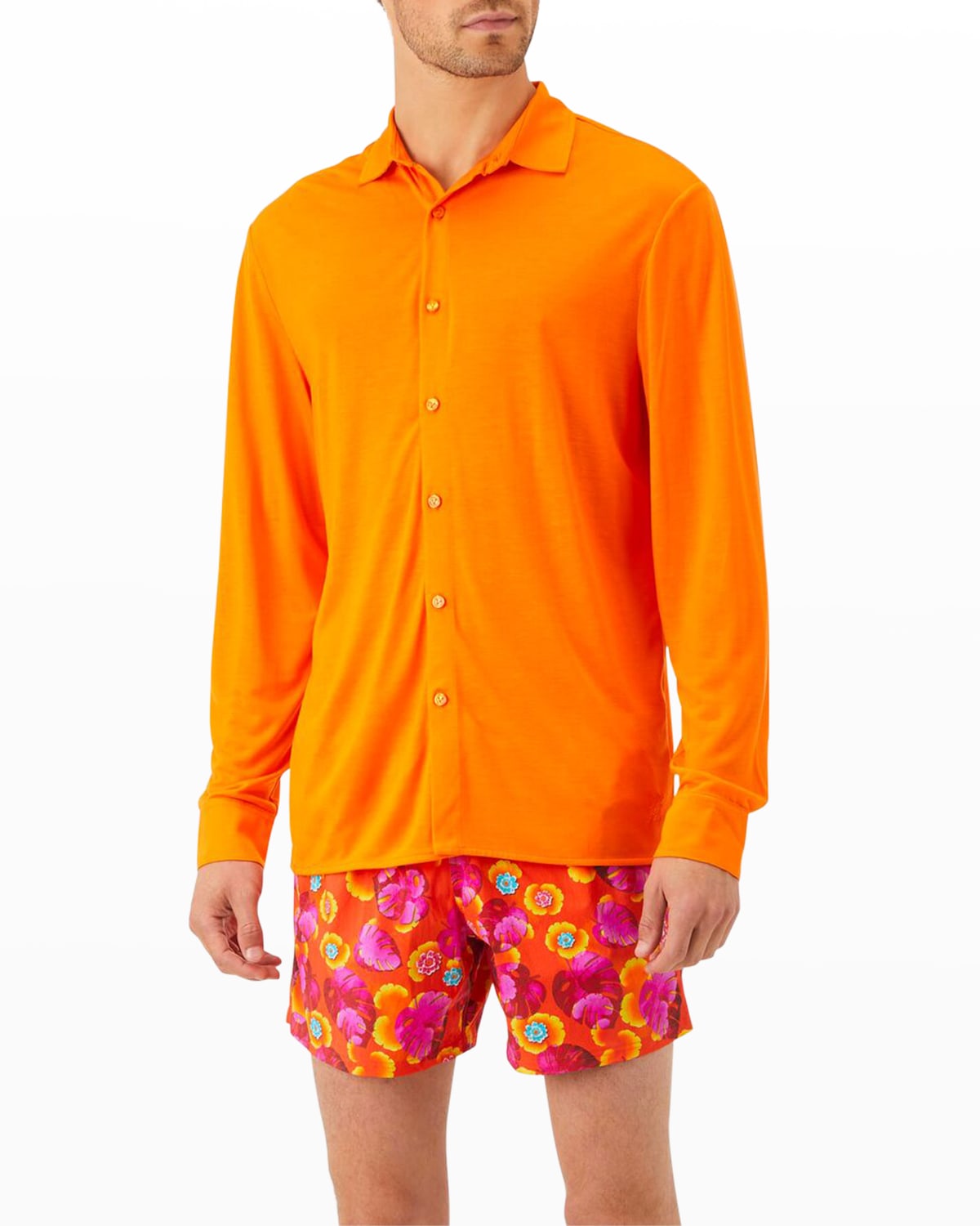 Vilebrequin Men's ButtonDown Jersey Shirt Neiman Marcus