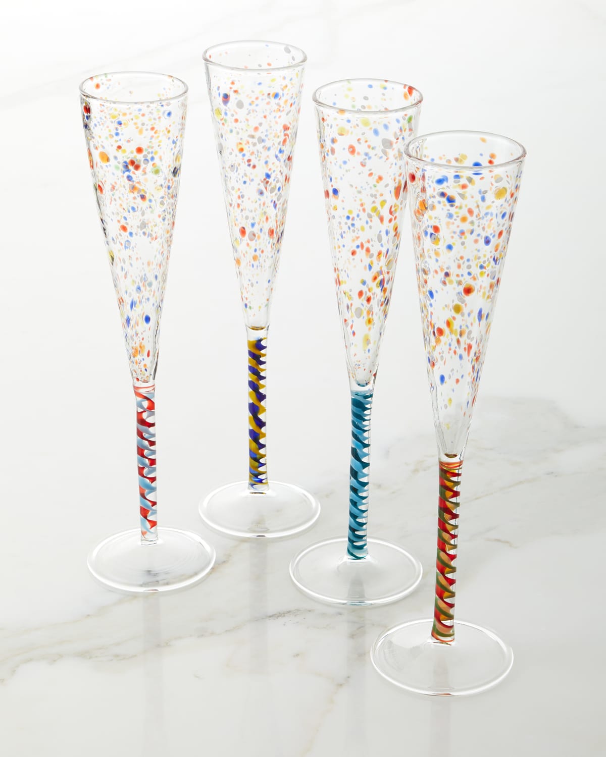Massimo Lunardon Multicolor Champagne 4点 Massimo Lunardon Multicolor Champagne Flutes, Set of 4 | Neiman Marcus