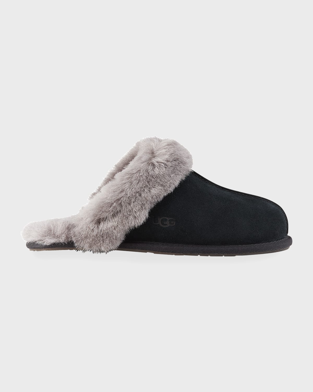 UGG Disquette Suede & Shearling Platform Slippers | Neiman Marcus