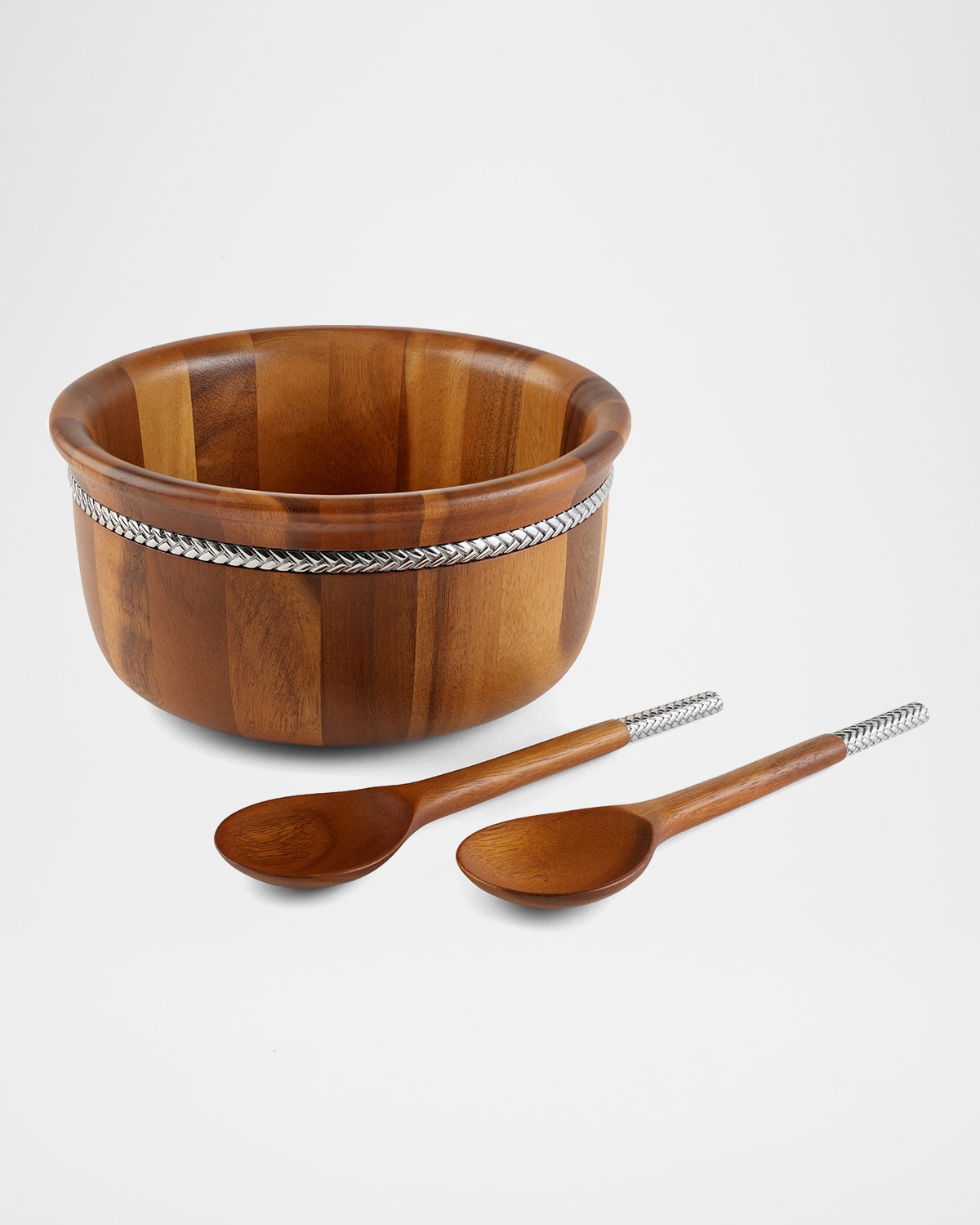 Nambe Anvil Salad Bowl & Servers Neiman Marcus