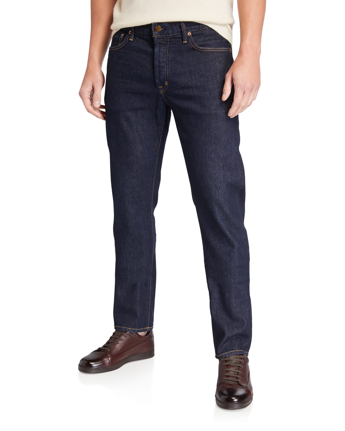 Isaia Men's Dark Wash StraightLeg Jeans Neiman Marcus