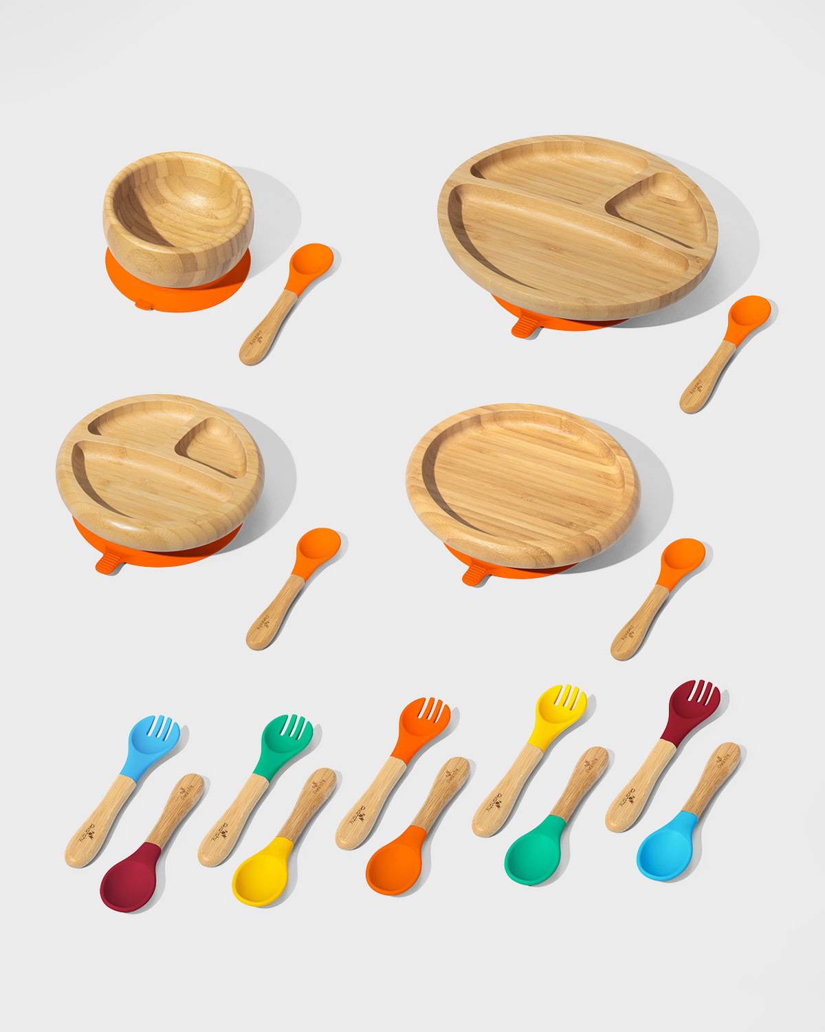 Avanchy Baby's Bamboo Suction Classic Plate & Spoon Set Neiman Marcus