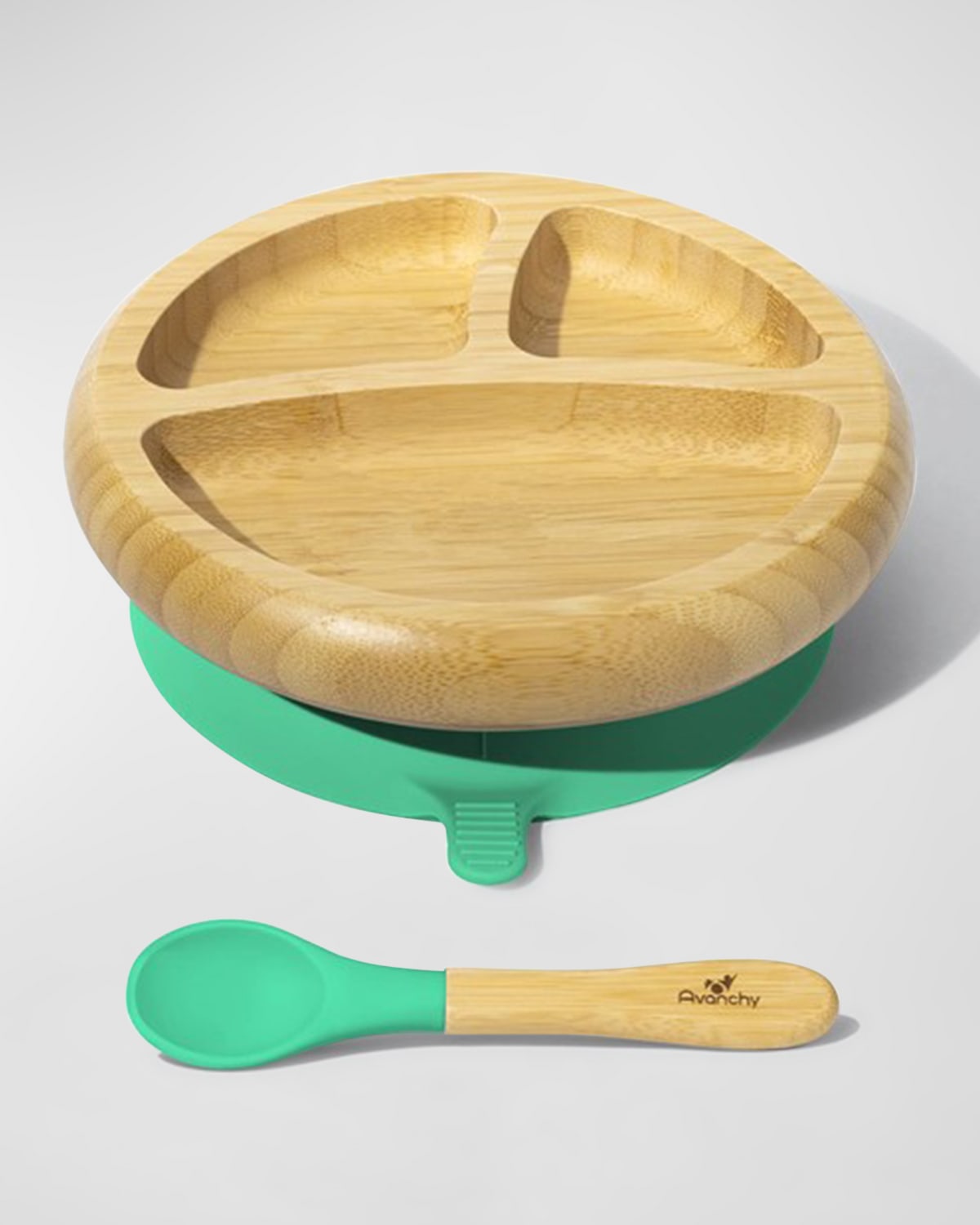 Vinsani Mouse Bamboo Plate And Spoon Set For Baby/Toddler, Mouse