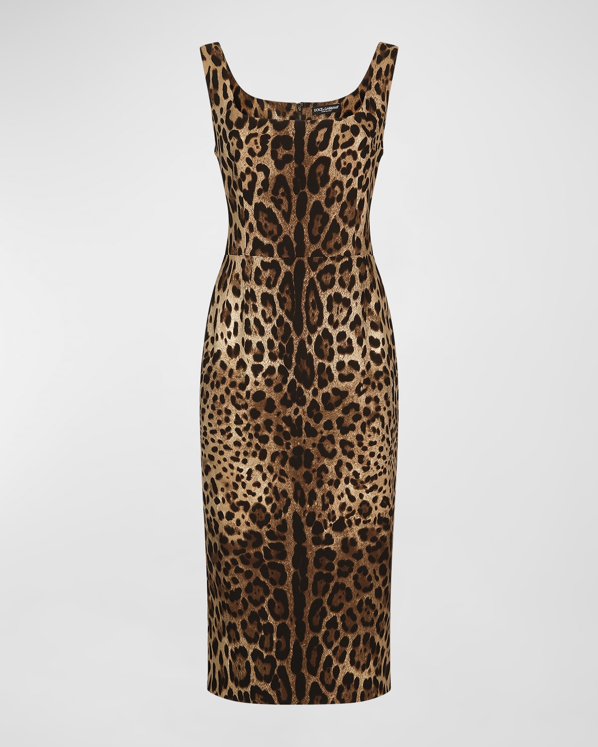 Dolce&Gabbana Leopard Print Wool Sheath Dress | Neiman Marcus