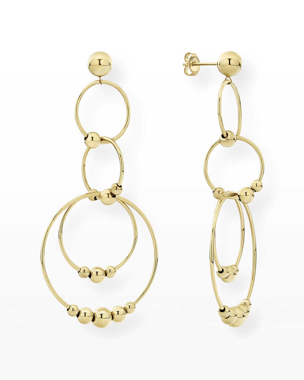 LAGOS 18K Caviar Gold 10mm Circle Drop Earrings | Neiman Marcus