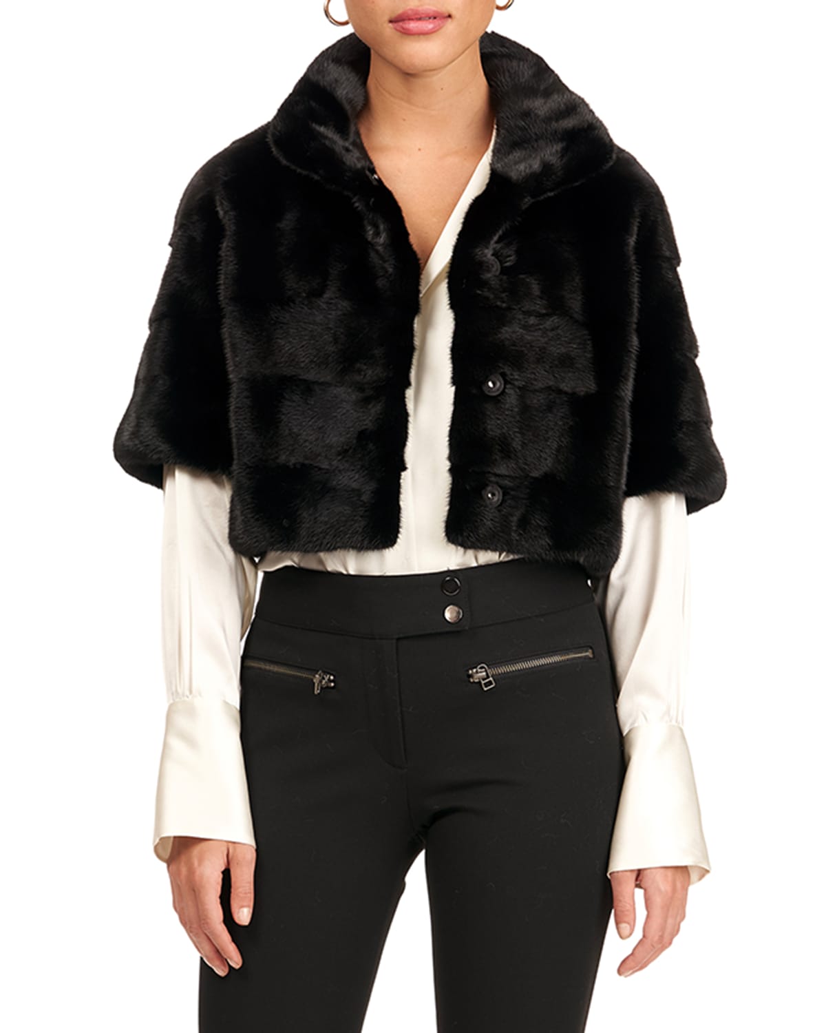 mink fur shrug