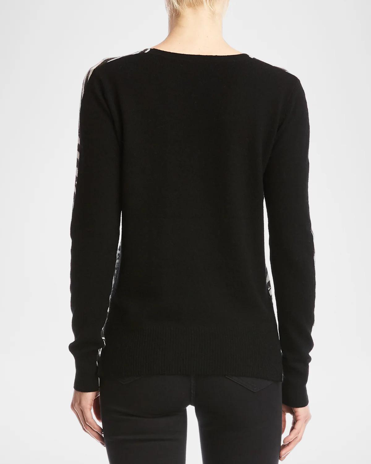 Heidi V-Neck Sweater with Zebra Print Front - thumbnail 2