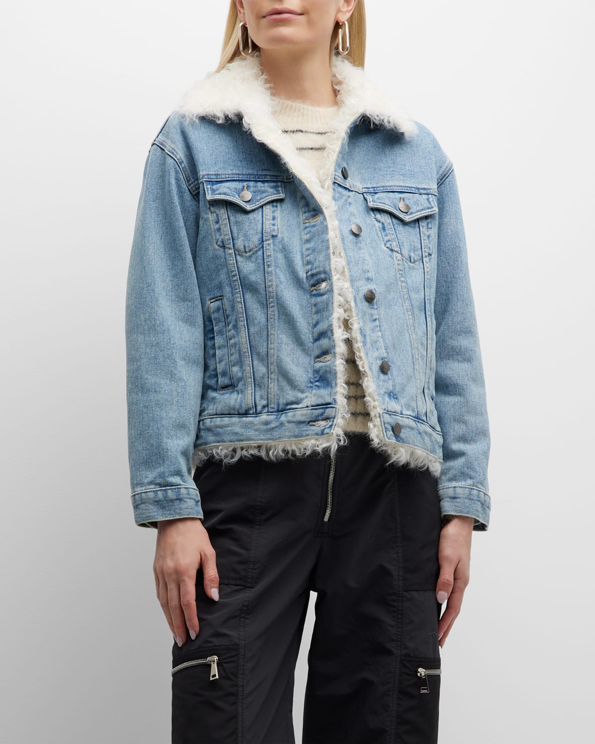 fur lined denim jacket ladies