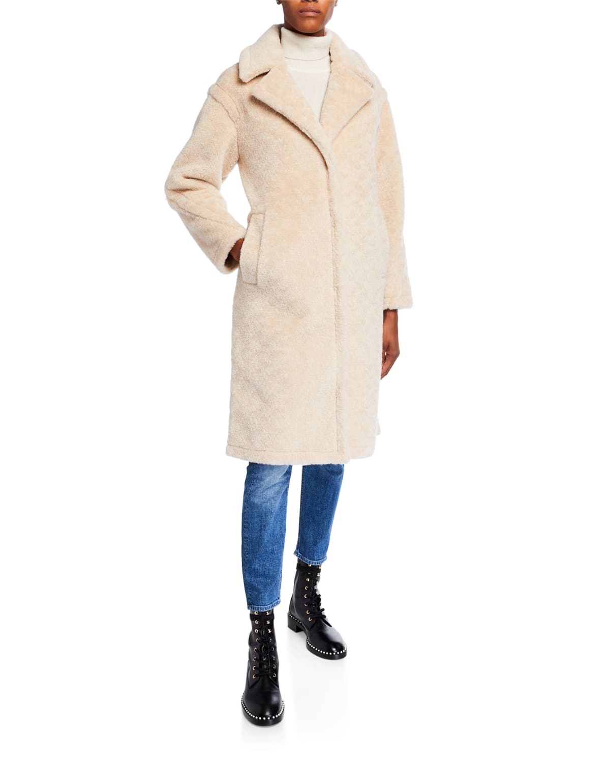 shearling top coat