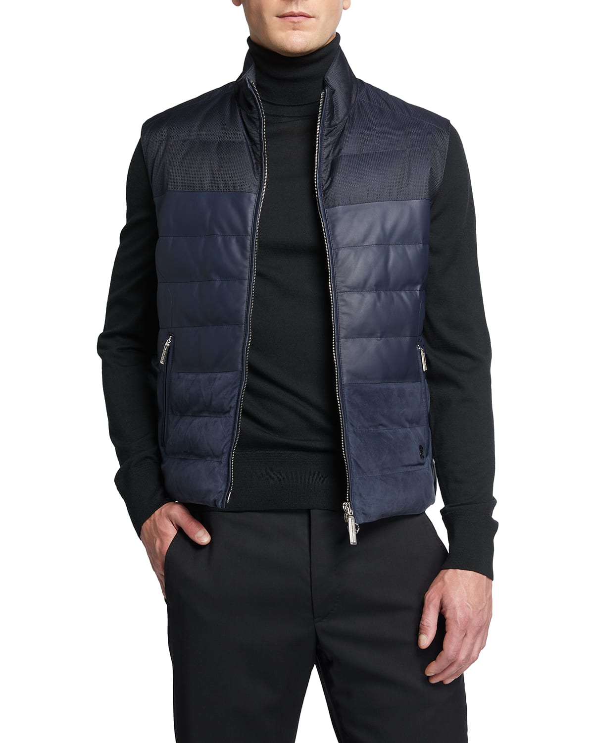 Corneliani Men's Reversible Quilted Down Vest | Neiman Marcus