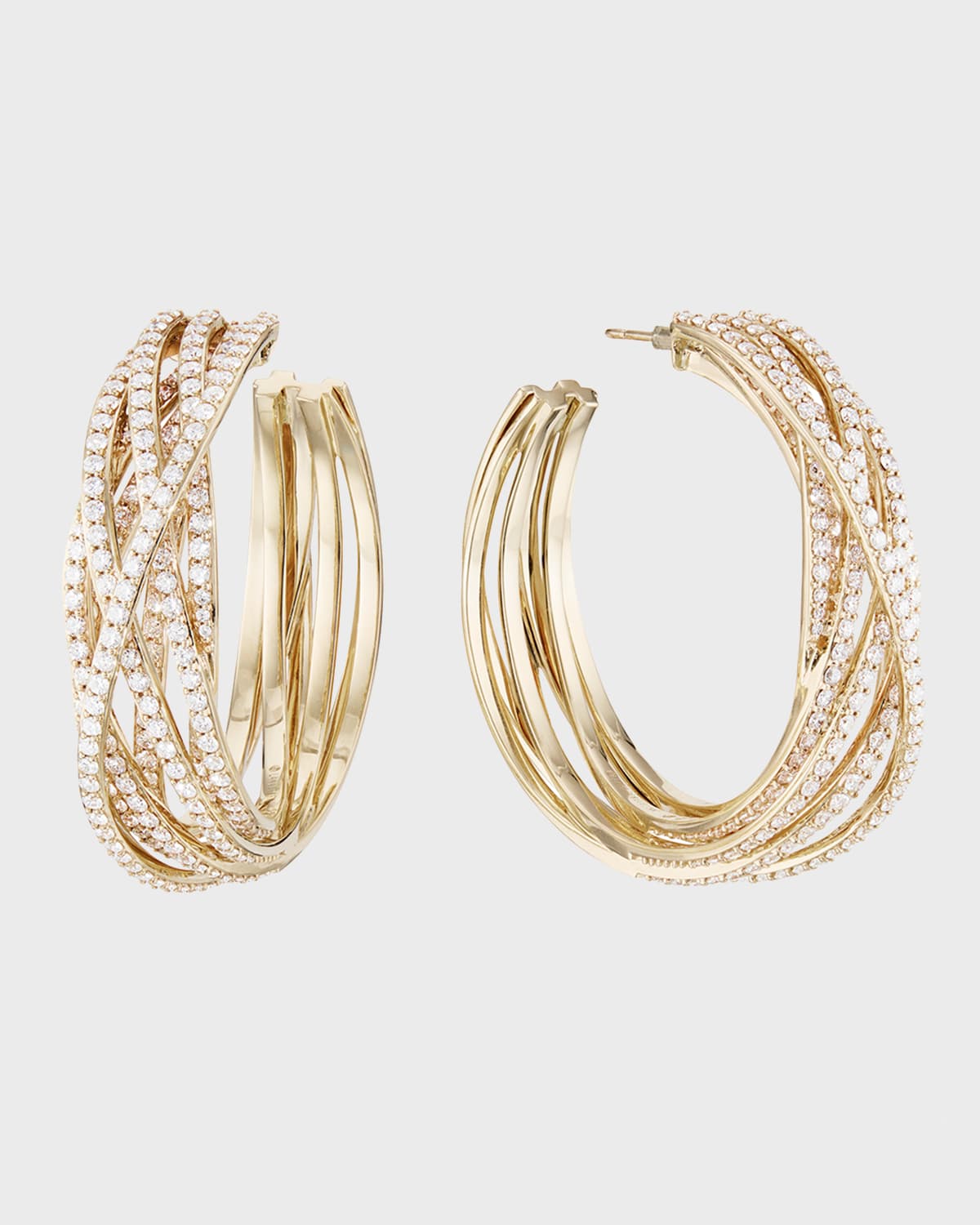 LANA 14k Gold & Diamond Hexagon Hoop Earrings | Neiman Marcus