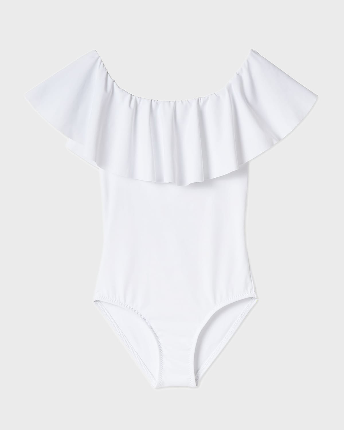 white ruffle swimsuit