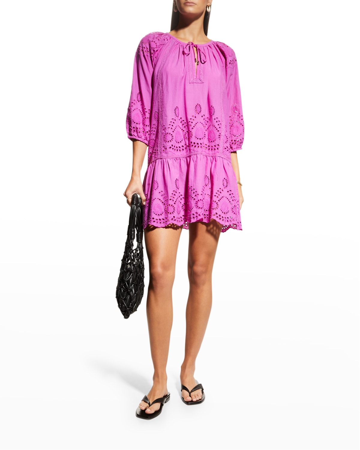 Melissa Odabash Ashley Coverup Eyelet Kaftan | Neiman Marcus