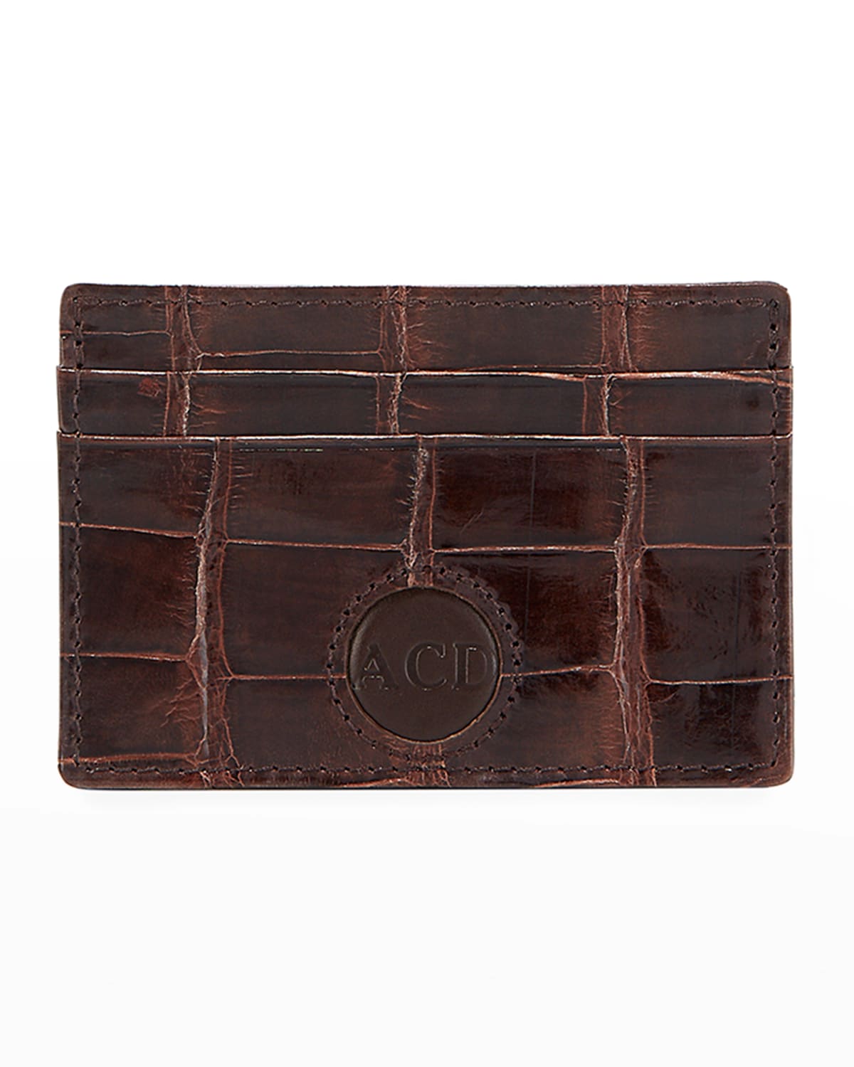 Abas Men's Glazed Alligator Leather Envelope Card Case Neiman Marcus