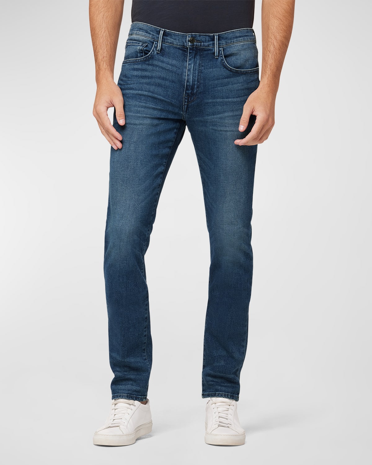 PURPLE Men's Slim-Fit Coated Dark-Wash Jeans | Neiman Marcus