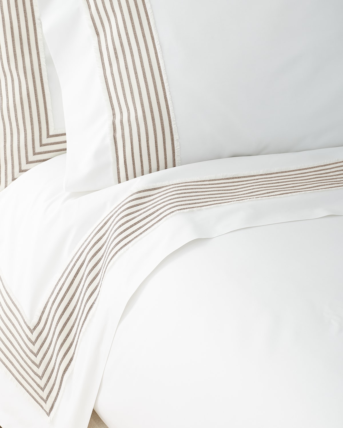 Bovi Fine Linens Estate Full/Queen Sheet Set, White/White Neiman Marcus