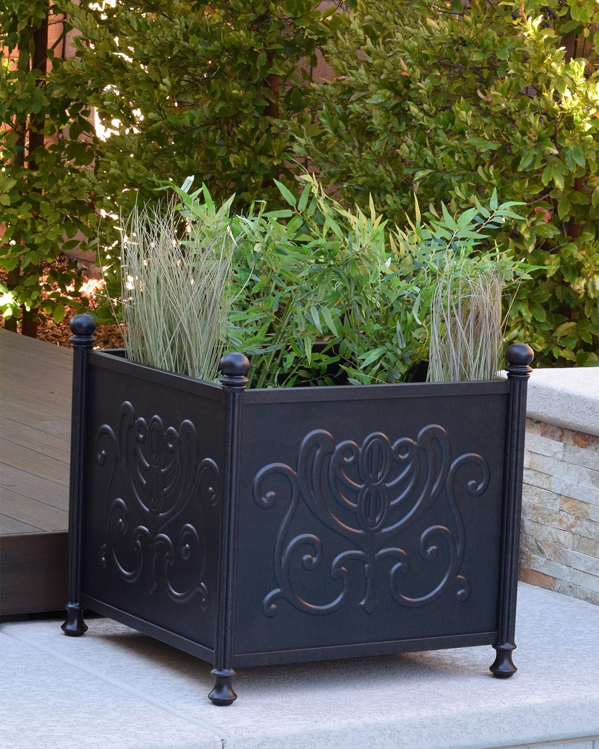 Hanamint Tuscany Outdoor 24" Large Square Planter Box Neiman Marcus