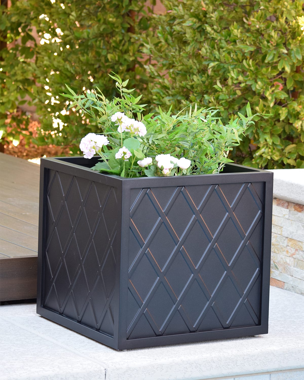 Hanamint Tuscany Outdoor 24" Large Square Planter Box Neiman Marcus