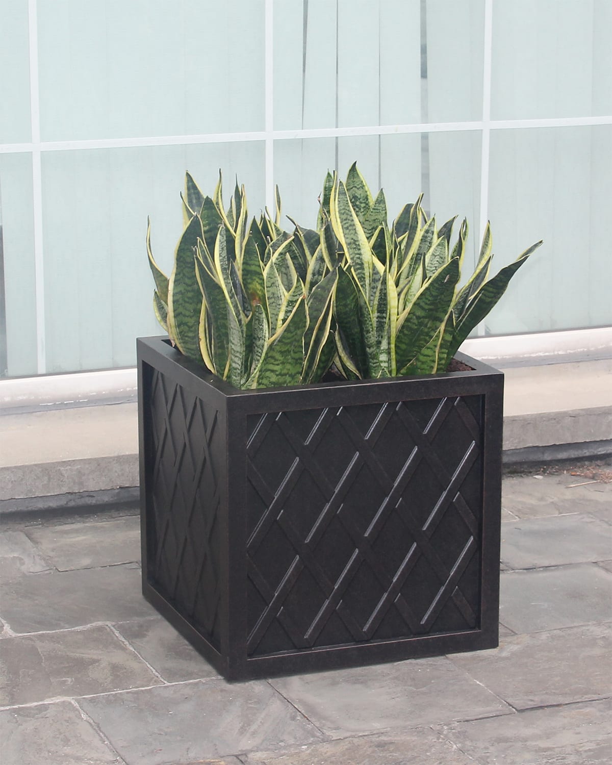 Hanamint Tuscany Outdoor 18" Small Square Planter Box Neiman Marcus