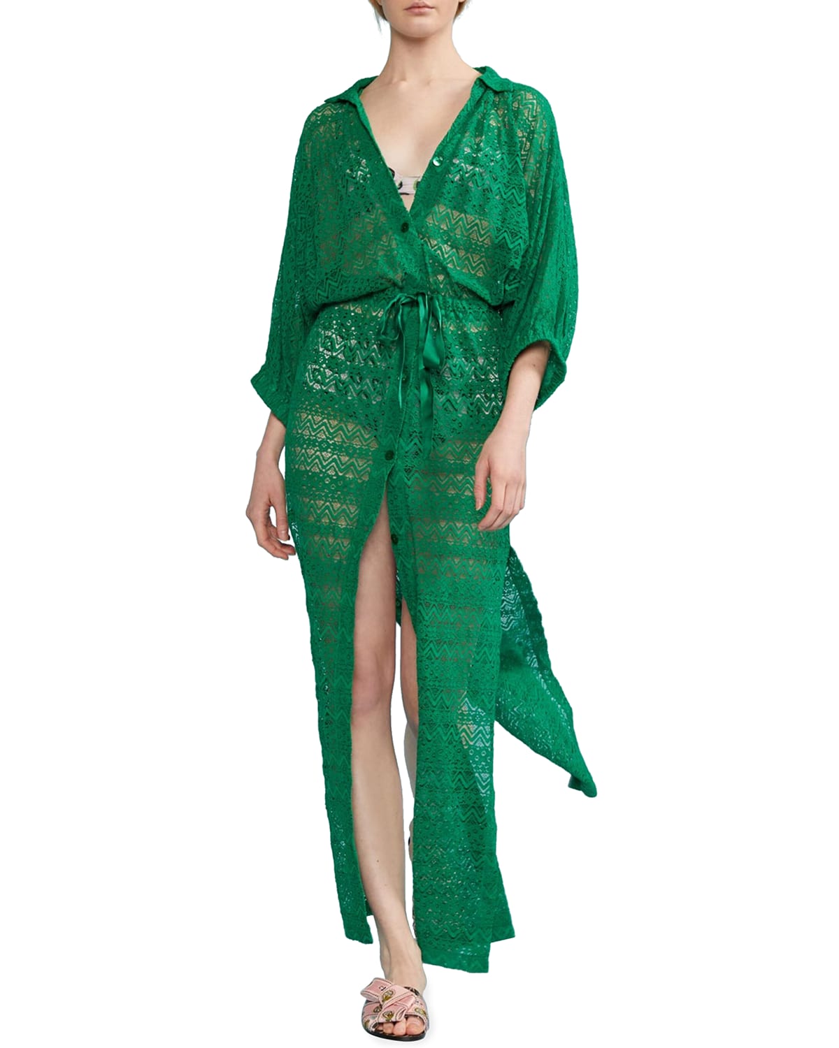 ◆送料・関税無料◆CYNTHIA ROWLEY レーストリムカフタンワンピ nm_3417474_100324_m