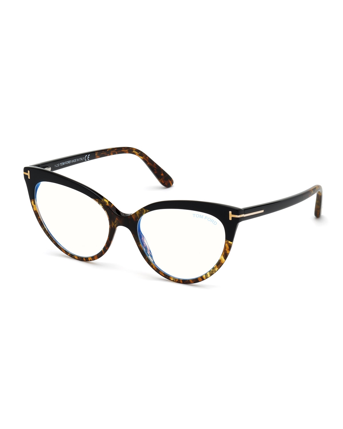 TOM FORD Blue Block CatEye Acetate Optical Frames Neiman Marcus