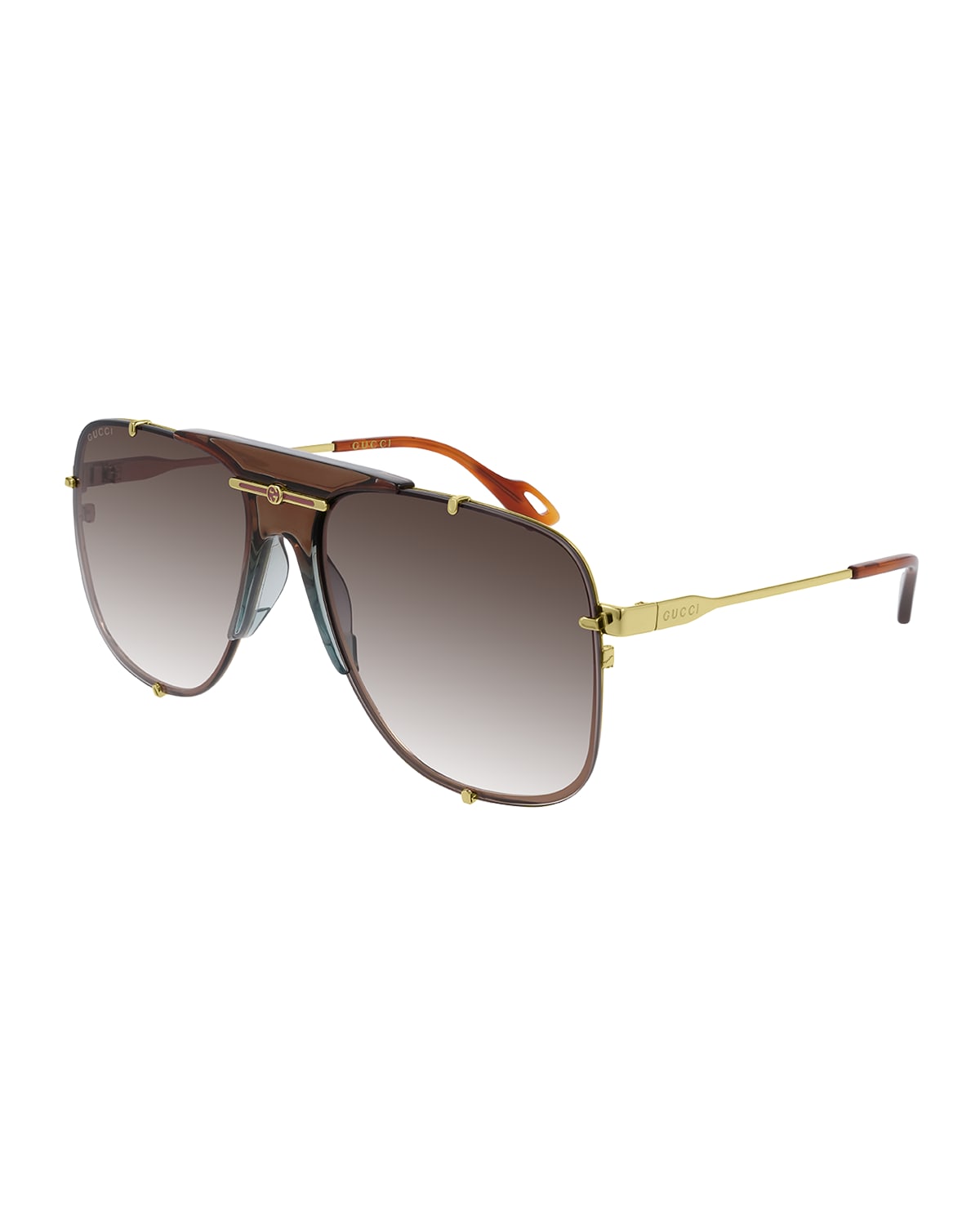 Gucci Men's Aviator Logo Sunglasses Neiman Marcus
