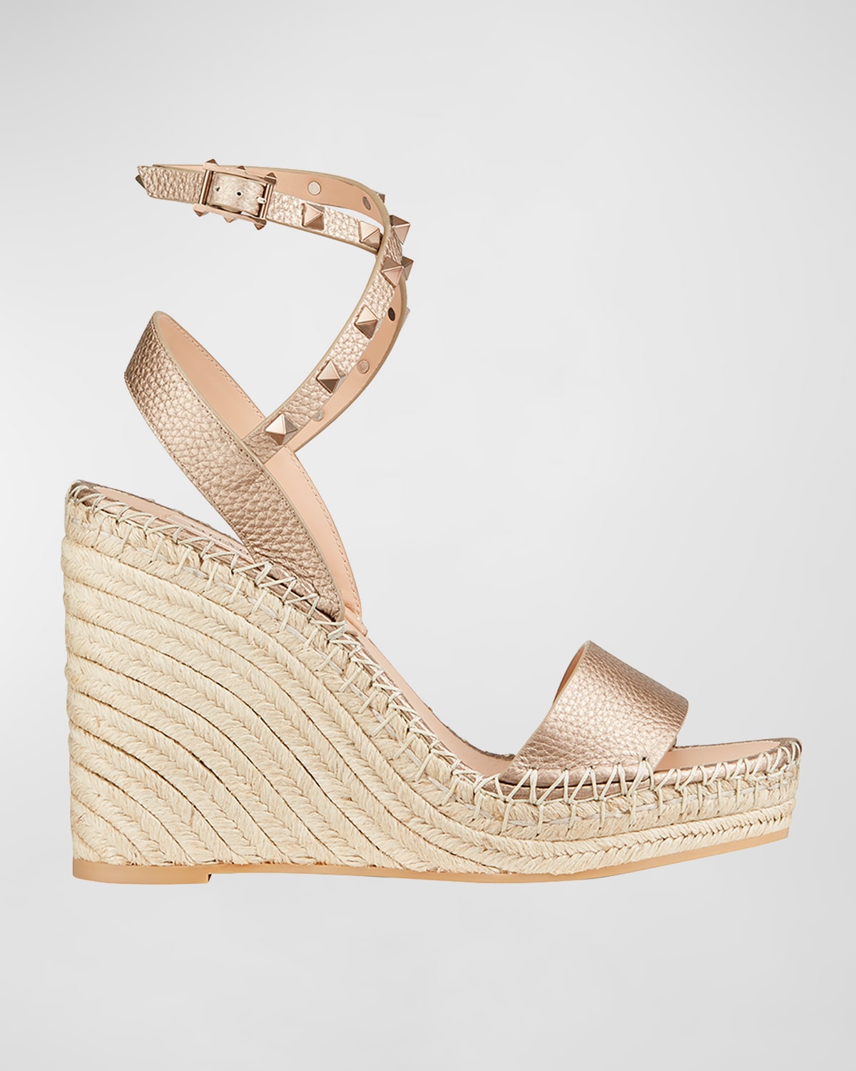 Valentino Garavani Rockstud Double Espadrille Wedge Sandals Neiman Marcus