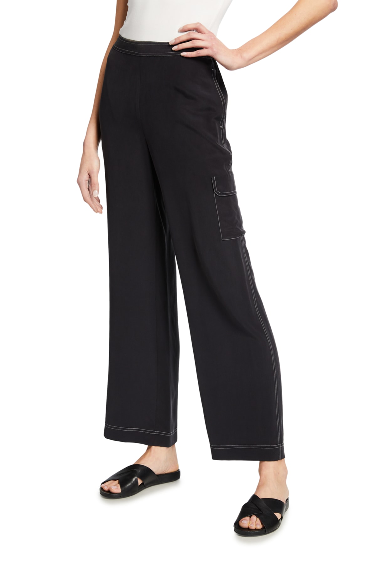 Go Silk Contrast Stitch Cargo Pants