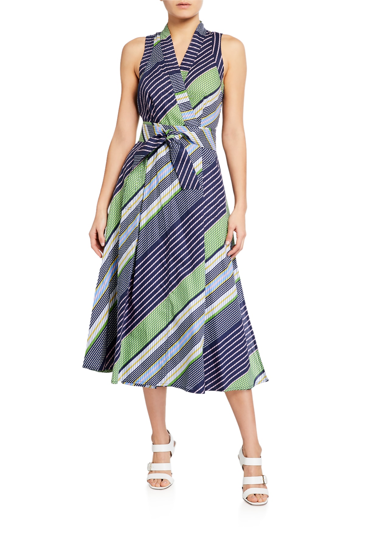 Tory Burch Overprinted Sleeveless Wrap Dress