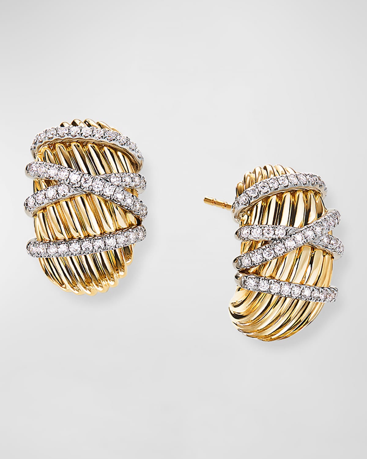 David Yurman Angelika Flair Diamond Earrings in Gold Neiman Marcus