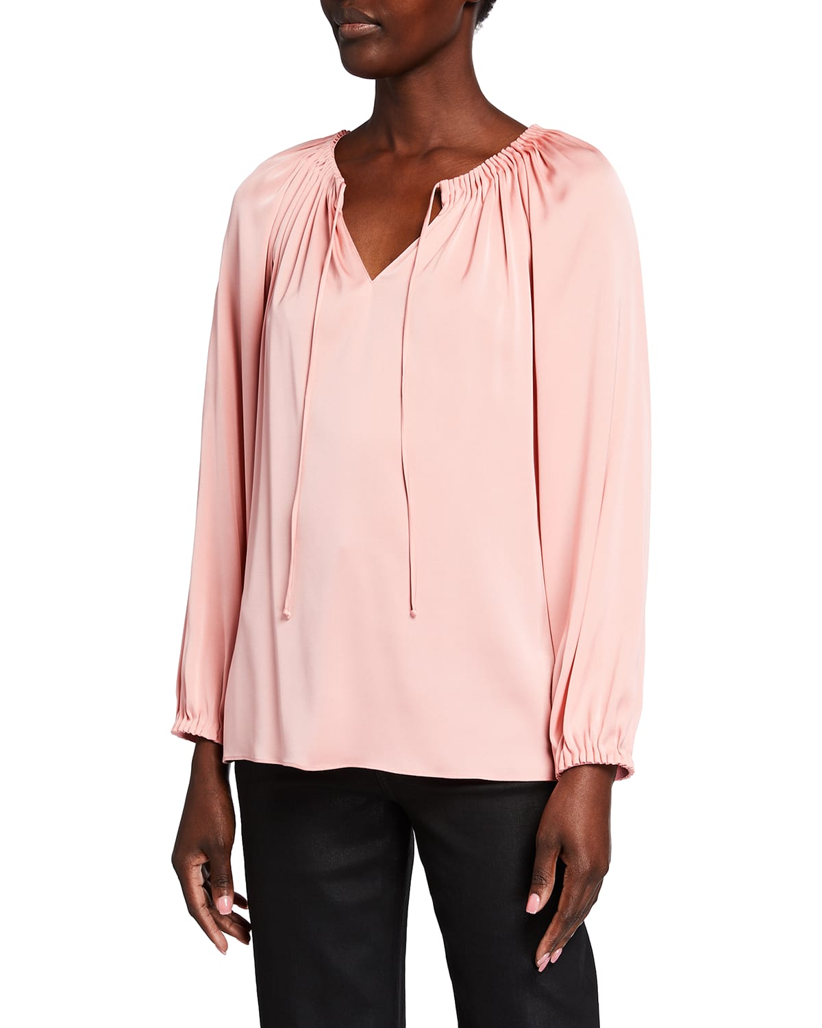 Kobi Halperin Payge Tie-Neck Silk Blouse