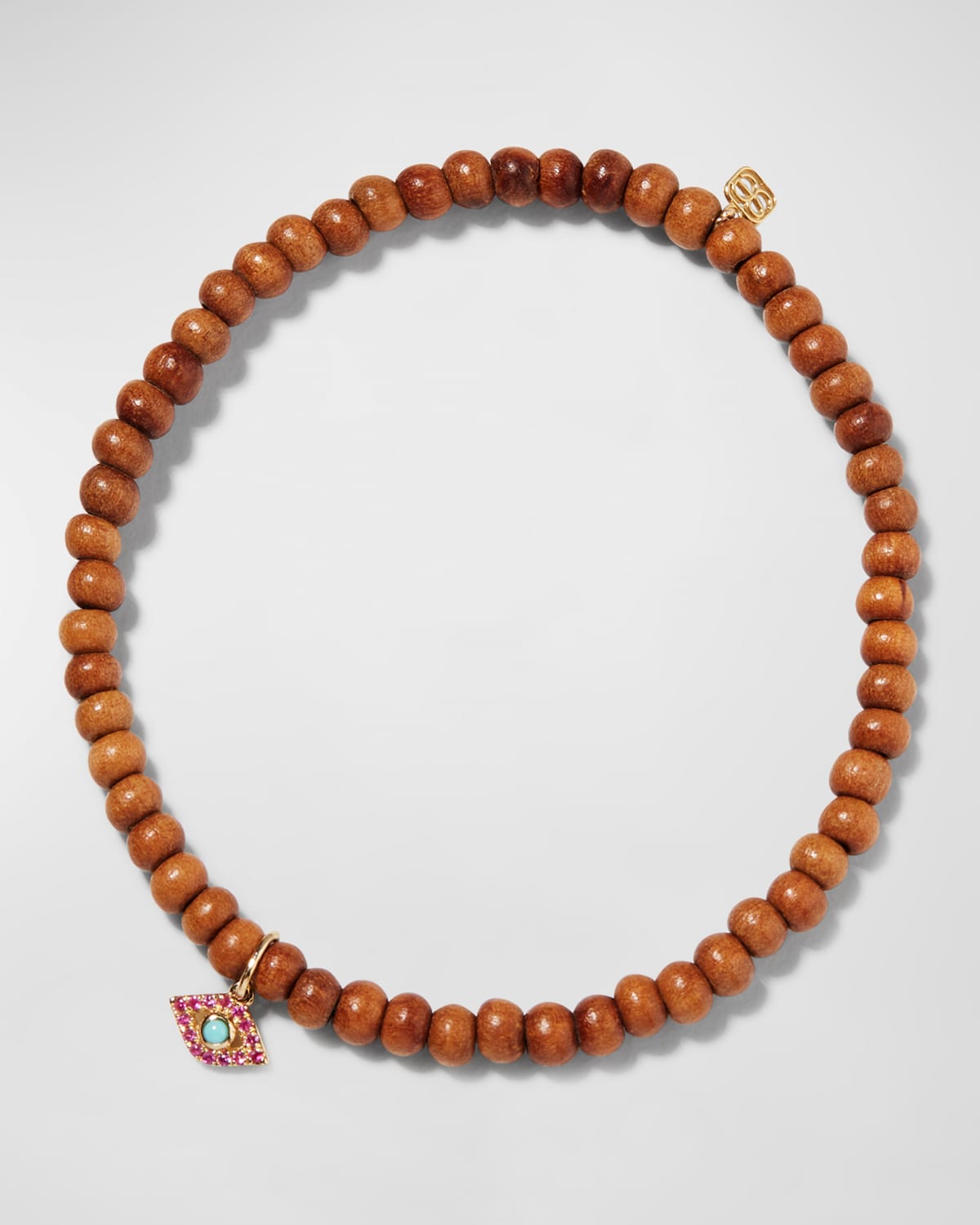 Sydney Evan 14k Diamond Evil Eye Pyramid & Mauve Moonstone Bracelet