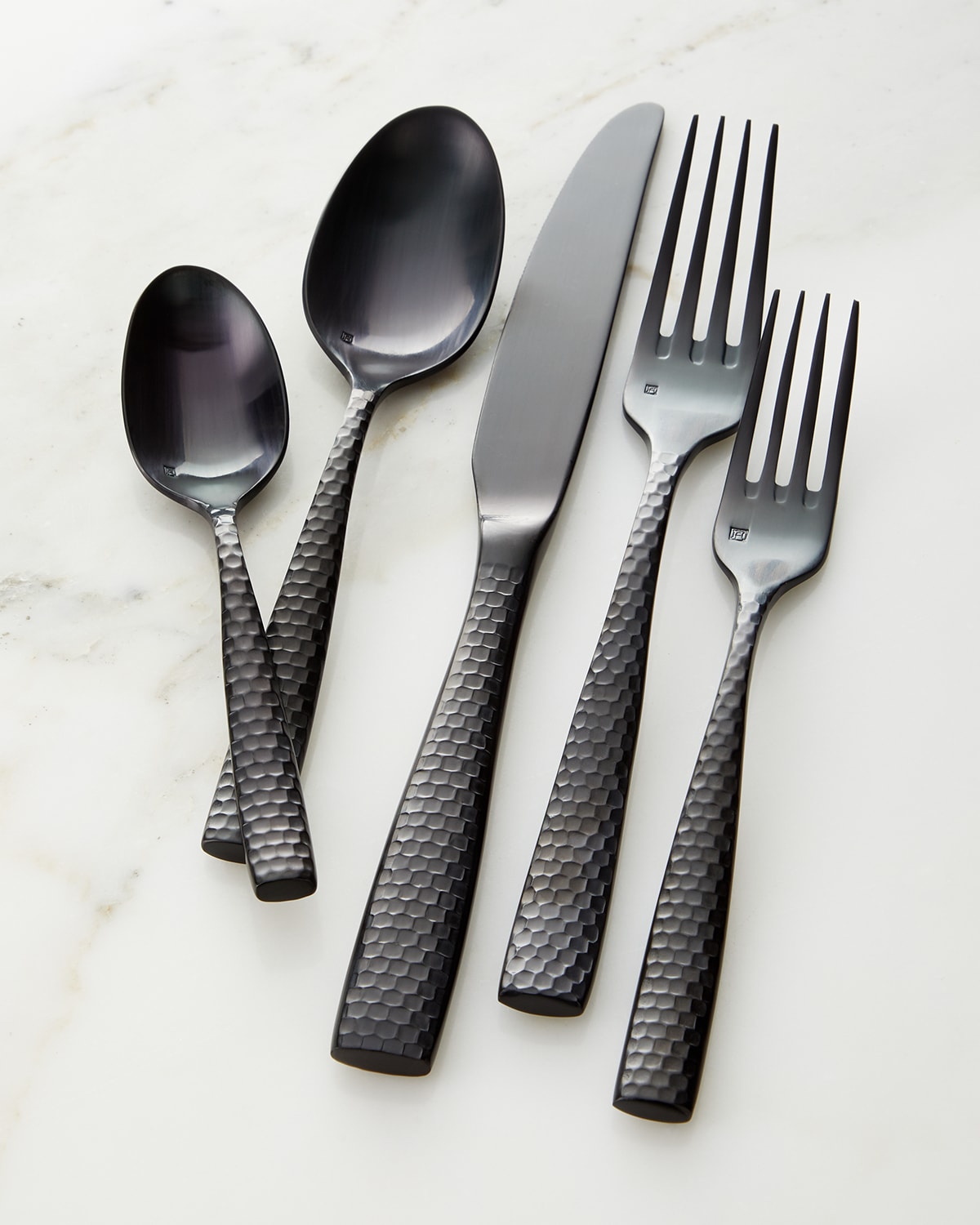 Hampton 20Piece Mirabella Satin Gunmetal Flatware Set Neiman