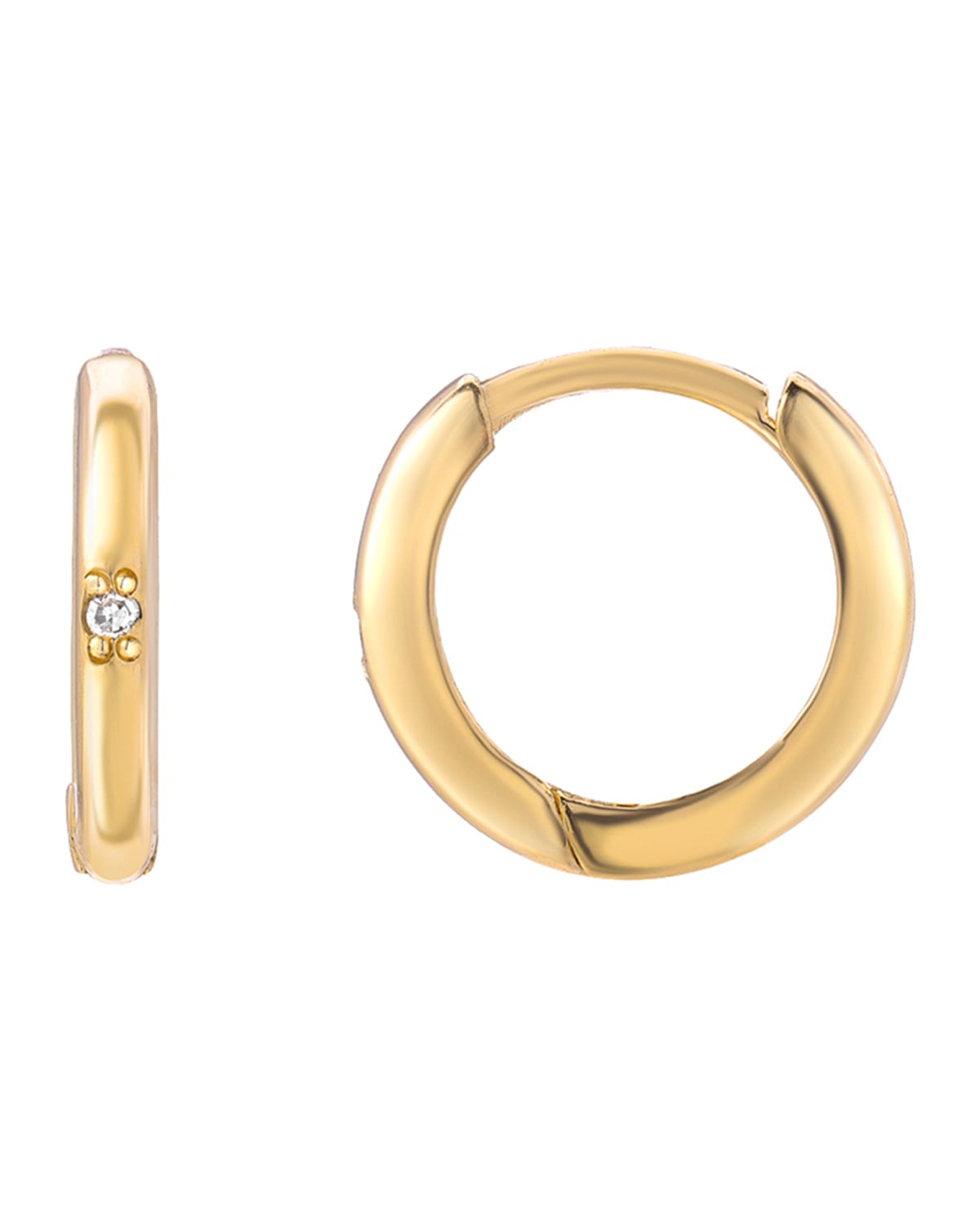 Zoe Lev Jewelry 14k Gold Medium Huggie Earrings | Neiman Marcus