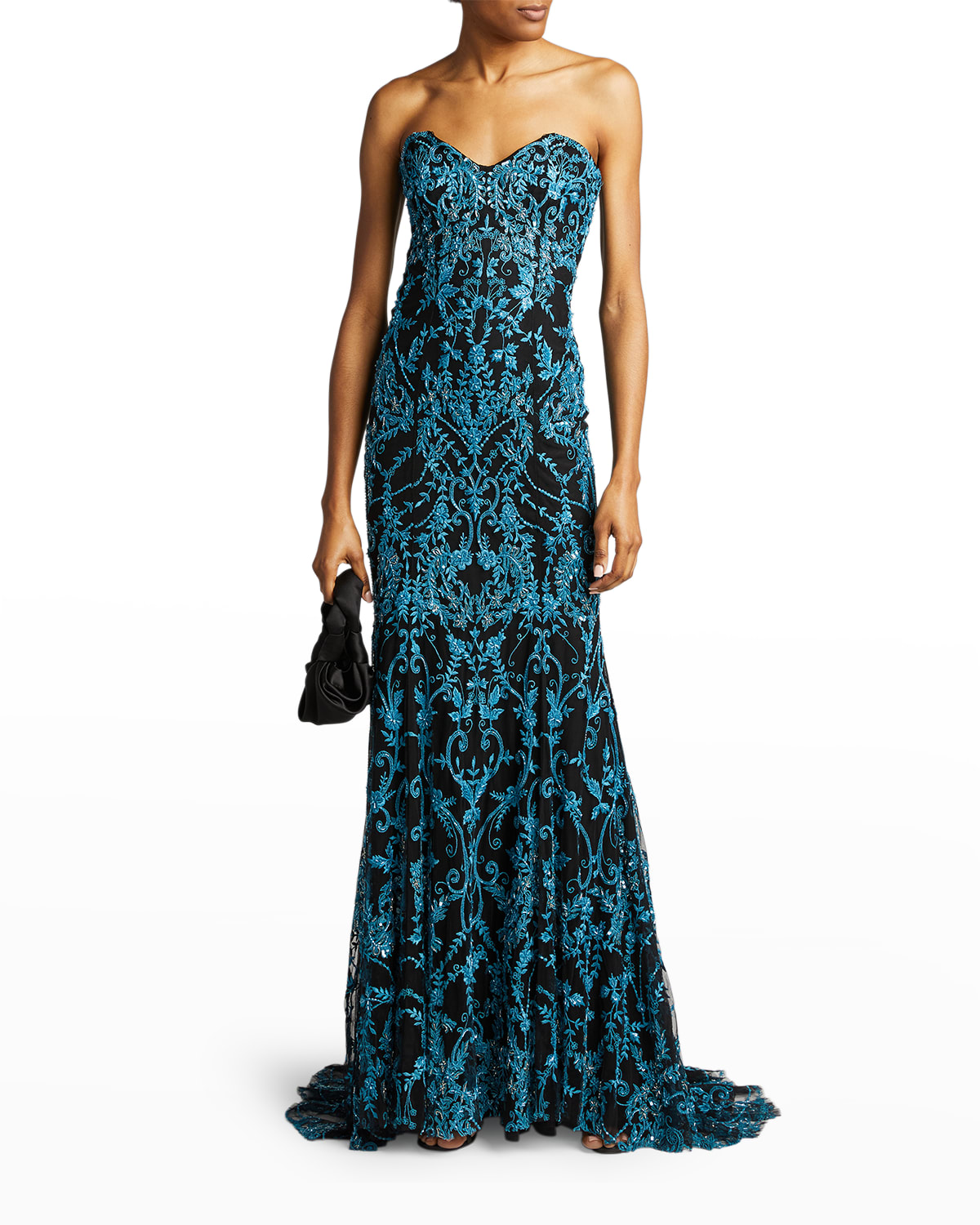 Strapless Chiffon Full Length Gowns Mulberry