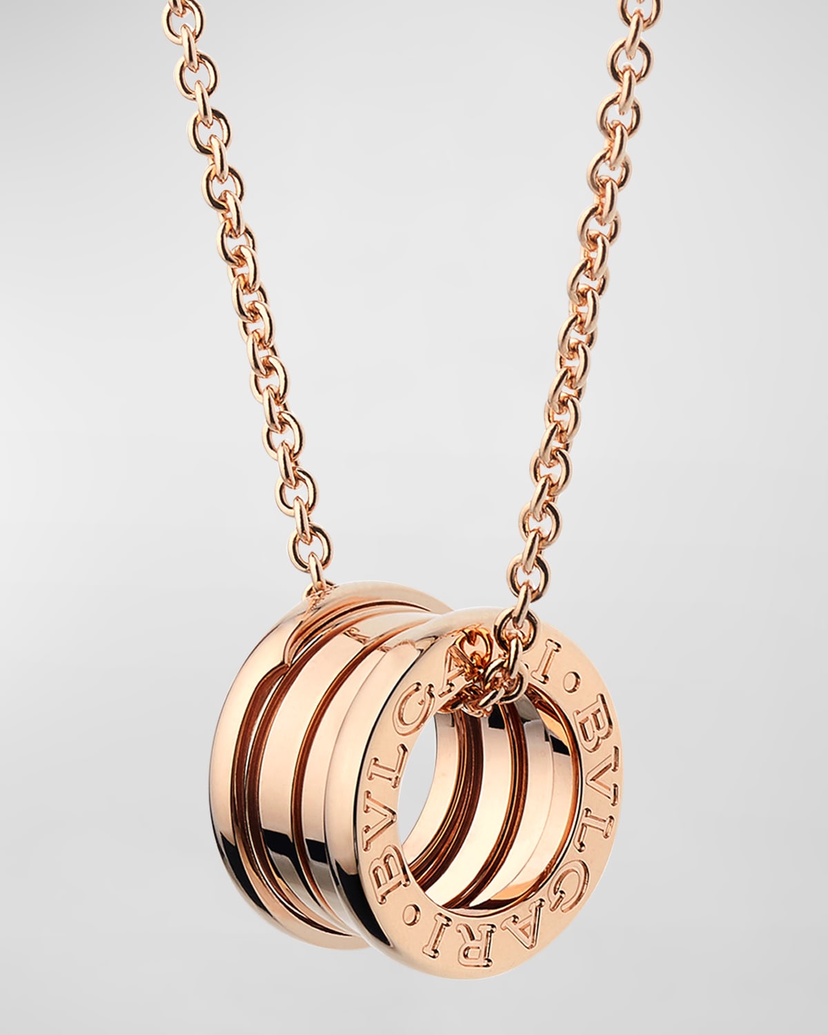 BVLGARI B.Zero1 Pendant Necklace in Pink Gold and White Ceramic 